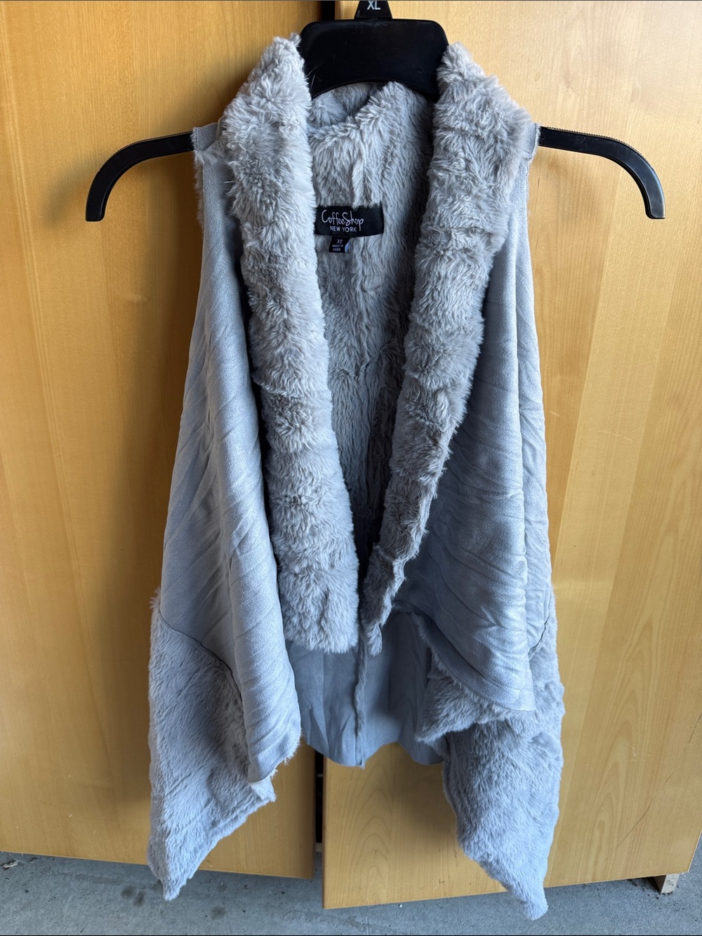 CoffeeShop Light Gray Faux Fur Lined Vest
